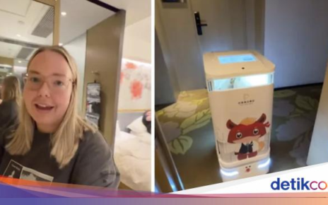 Bule Ini Girang Lihat Robot Antar Makanan di Hotel China