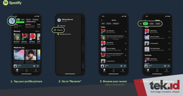 Spotify kini bisa simpan riwayat lagu hingga 90 hari
