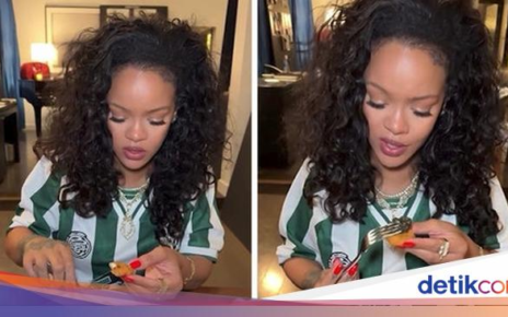 Mewah! Rihanna Makan Nugget Pakai Caviar Hitam