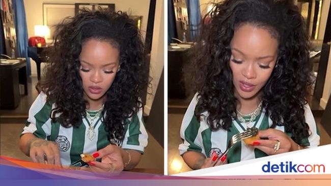 Mewah! Rihanna Makan Nugget Pakai Caviar Hitam