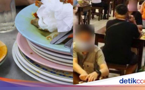 Tumpuk Piring Usai Makan di Resto, Wanita Ini Dimarahi Kekasihnya